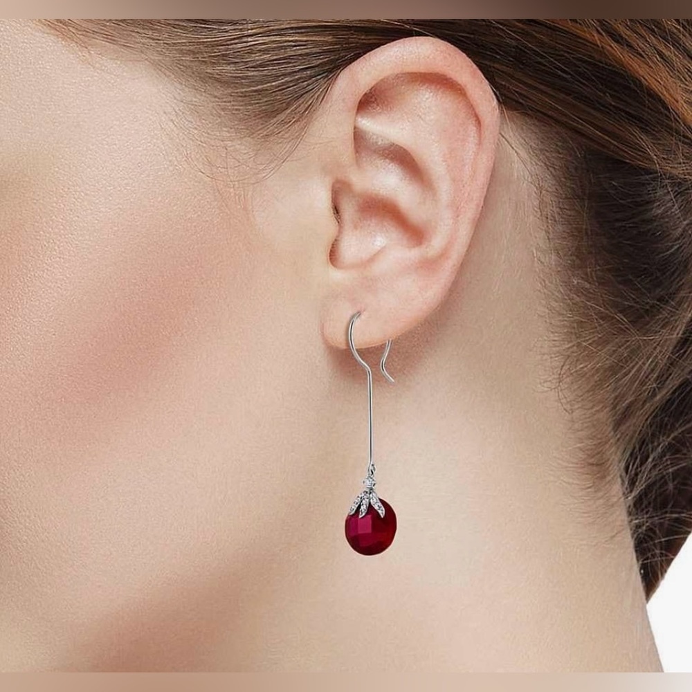 Gem Stone King Ruby Sterling Silver Earrings - image 3